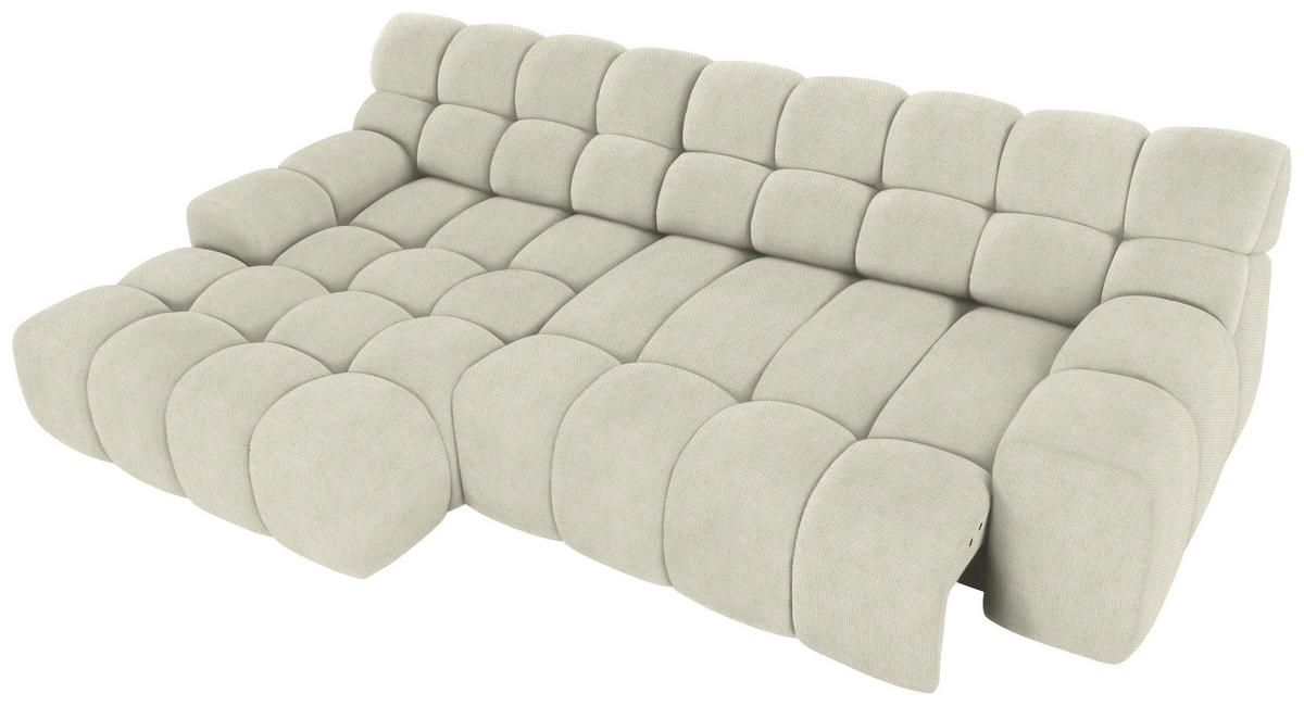 Ecksofa inkl. Funktion Naturfarben Webstoff  - Schwarz/Naturfarben, MODERN, Kunststoff/Textil (180/297cm) - Welnova