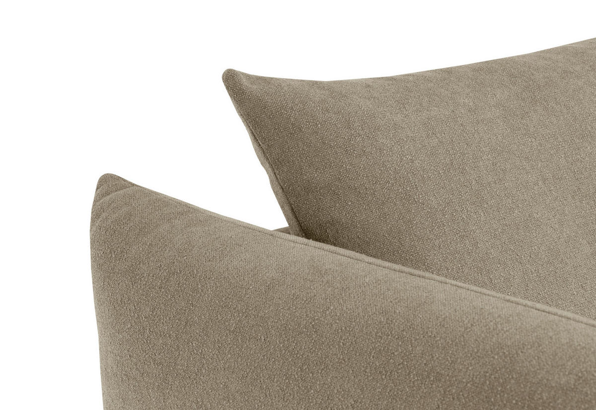 2,5-SITZER in Flachgewebe Beige  - Beige/Schwarz, Konventionell, Holz/Textil (193/86/102cm) - MID.YOU