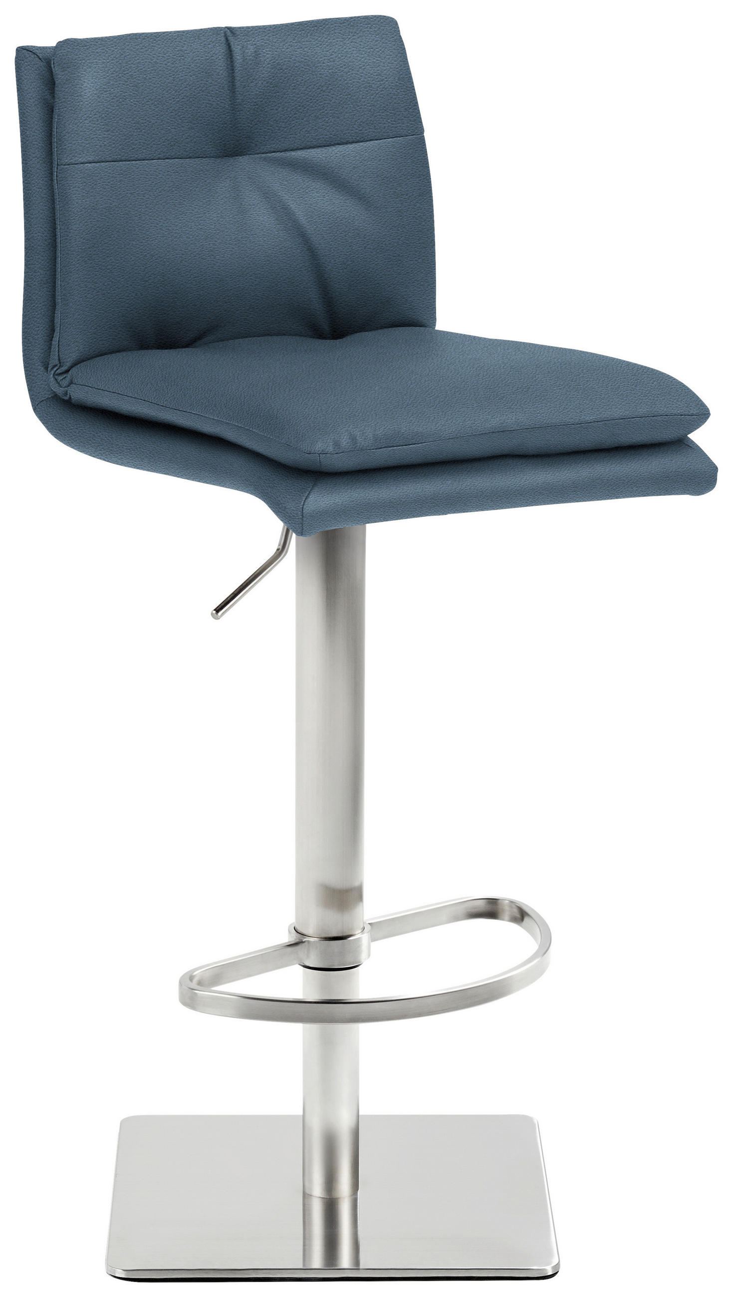 BARHOCKER in Metall, Textil Taubenblau  - Edelstahlfarben/Taubenblau, Design, Textil/Metall (41/78-103/48cm) - Novel