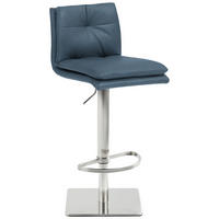 BARHOCKER in Metall, Textil Taubenblau  - Edelstahlfarben/Taubenblau, Design, Textil/Metall (41/78-103/48cm) - Novel