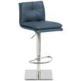 BARHOCKER in Taubenblau  - Edelstahlfarben/Taubenblau, Design, Textil/Metall (41/78-103/48cm) - Novel