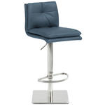 BARHOCKER in Metall, Textil Taubenblau  - Edelstahlfarben/Taubenblau, Design, Textil/Metall (41/78-103/48cm) - Novel