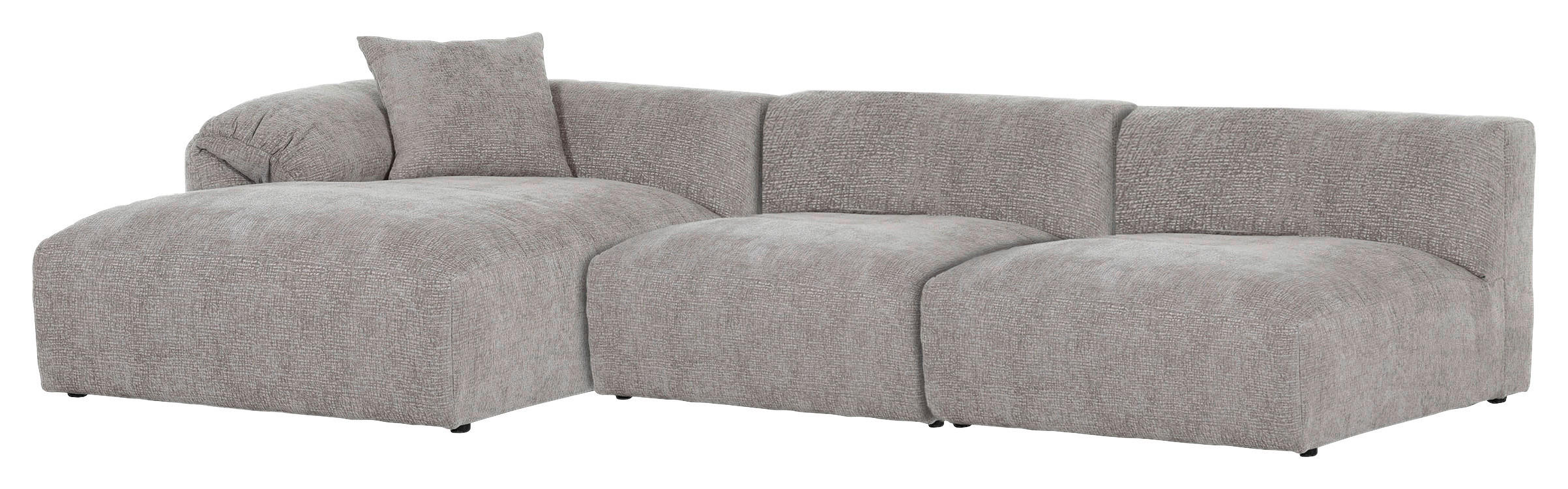 ECKSOFA Braun Flachgewebe - Schwarz/Braun, MODERN, Kunststoff/Textil (178/337cm) - Carryhome