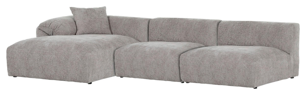 ECKSOFA in Flachgewebe Braun  - Schwarz/Braun, Modern, Kunststoff/Textil (178/337cm) - Carryhome