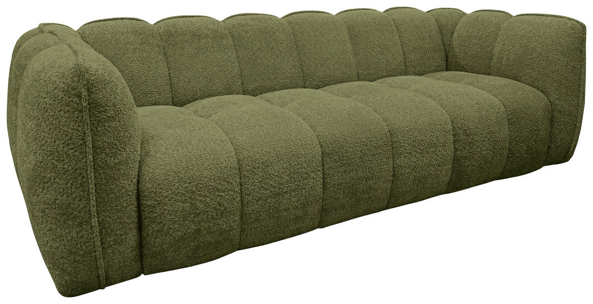 BIGSOFA Chenille Olivgrün  - Schwarz/Olivgrün, MODERN, Kunststoff/Textil (235/73/103cm) - Carryhome