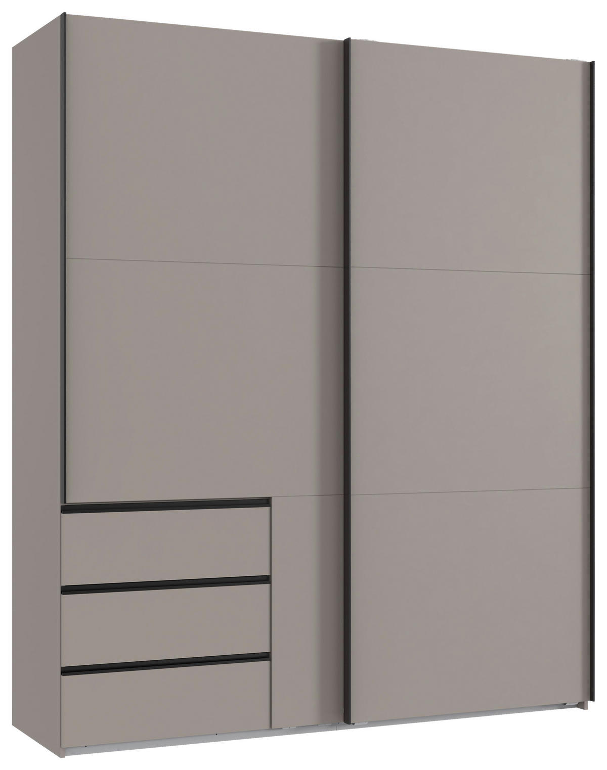 SCHWEBETÜRENSCHRANK in Sahara  - Schwarz/Sahara, Konventionell, Holzwerkstoff/Metall (200/236/65cm) - Hom`in