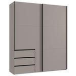 SCHWEBETÜRENSCHRANK  in Sahara  - Schwarz/Sahara, KONVENTIONELL, Holzwerkstoff/Metall (200/236/65cm) - Hom`in
