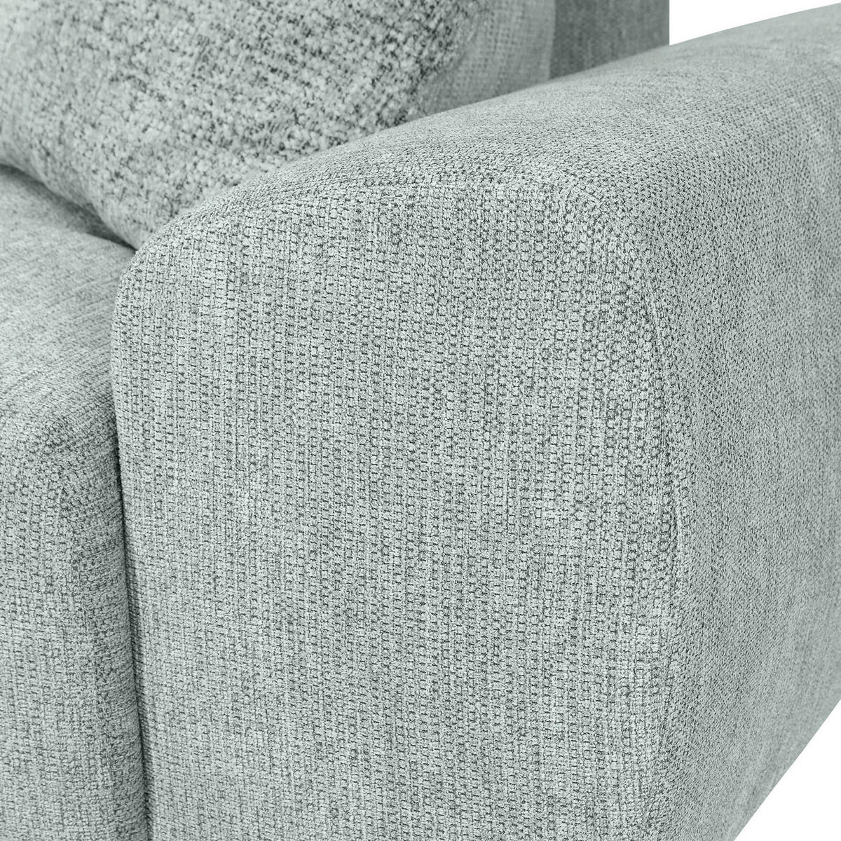 ECKSOFA Hellgrau Flachgewebe  - Hellgrau/Schwarz, KONVENTIONELL, Textil/Metall (180/295cm) - Carryhome