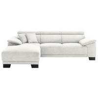 ECKSOFA in Cord Weiss  - Weiss/Schwarz, Design, Holz/Textil (174/270cm) - Pure Home Lifestyle