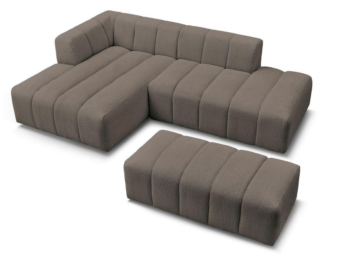 ECKSOFA  ANNECY Taupe Bouclé  - Taupe/Schwarz, MODERN, Kunststoff/Textil (170/262cm)