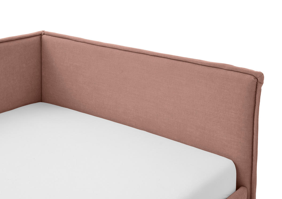 POLSTERLIEGE Flachgewebe Rosa  - Eichefarben/Birkefarben, KONVENTIONELL, Holz/Textil (120/200cm) - Stylife
