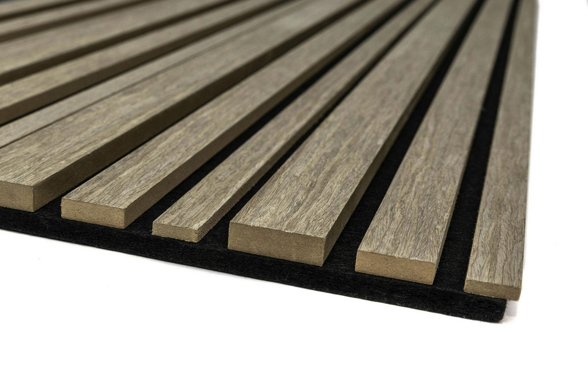 AKUSTIKPANEEL EICHE GRAU 4-er Set  - Hellgrau, MODERN, Holz (52/120cm)