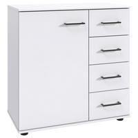 KOMMODE , 81/83/41 cm, 4 Schublade(n)  - Schwarz/Weiß, KONVENTIONELL, Holzwerkstoff/Kunststoff (81/83/41cm) - Carryhome