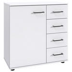 KOMMODE , 81/83/41 cm, 4 Schublade(n)  - Schwarz/Weiß, KONVENTIONELL, Holzwerkstoff/Kunststoff (81/83/41cm) - Carryhome