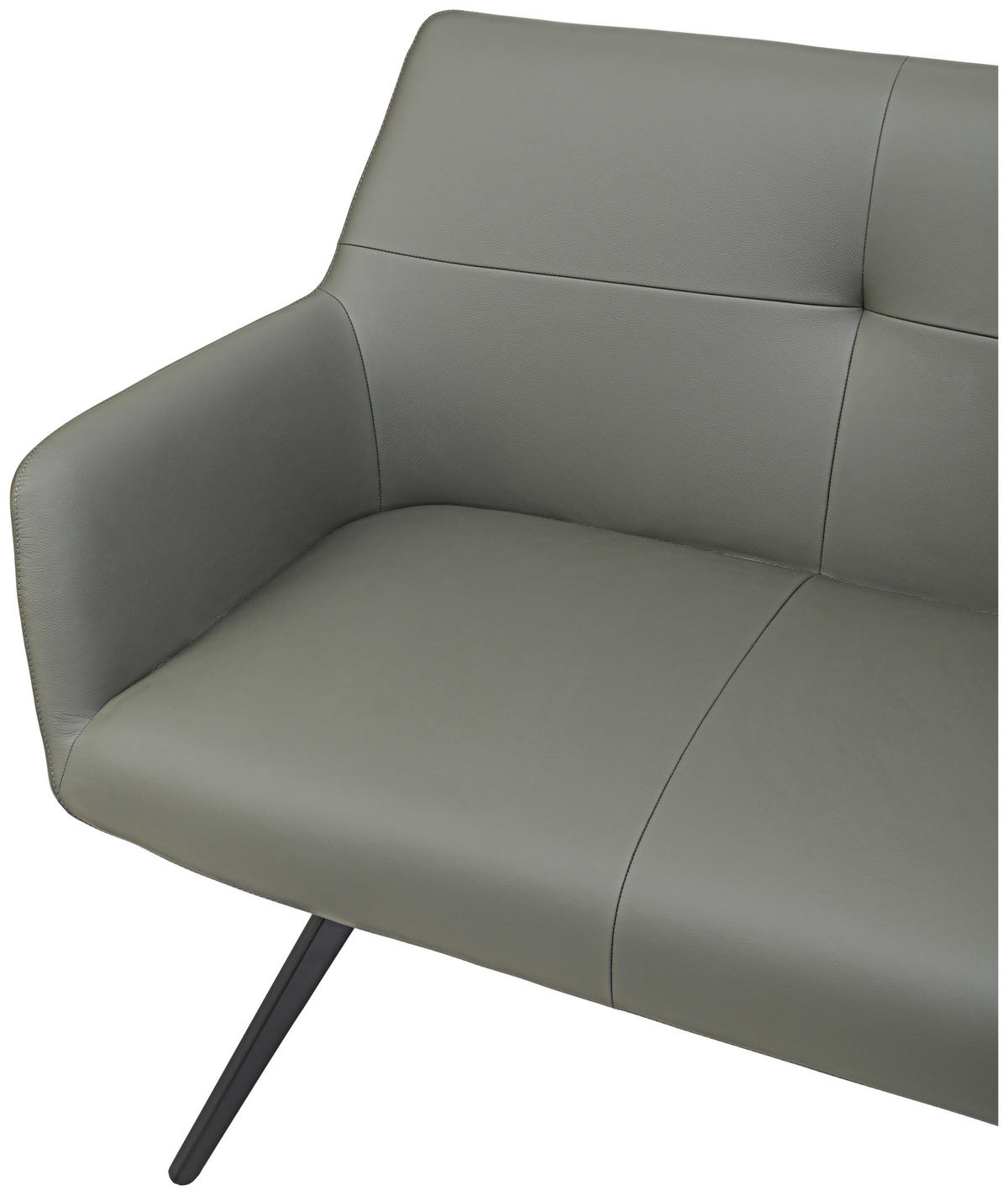 BANCĂ - antracit/negru, Design, metal/piele (200/87,5/65cm) - Novel