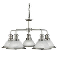 HÄNGELEUCHTE Bistro 63/88 cm  - Silberfarben/Weiß, Design, Glas/Metall (63/88cm) - Searchlight