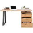 SCHREIBTISCH 140/65/75 cm  in Wildeiche  - Wildeiche/Schwarz, Natur, Holz/Metall (140/65/75cm) - Linea Natura