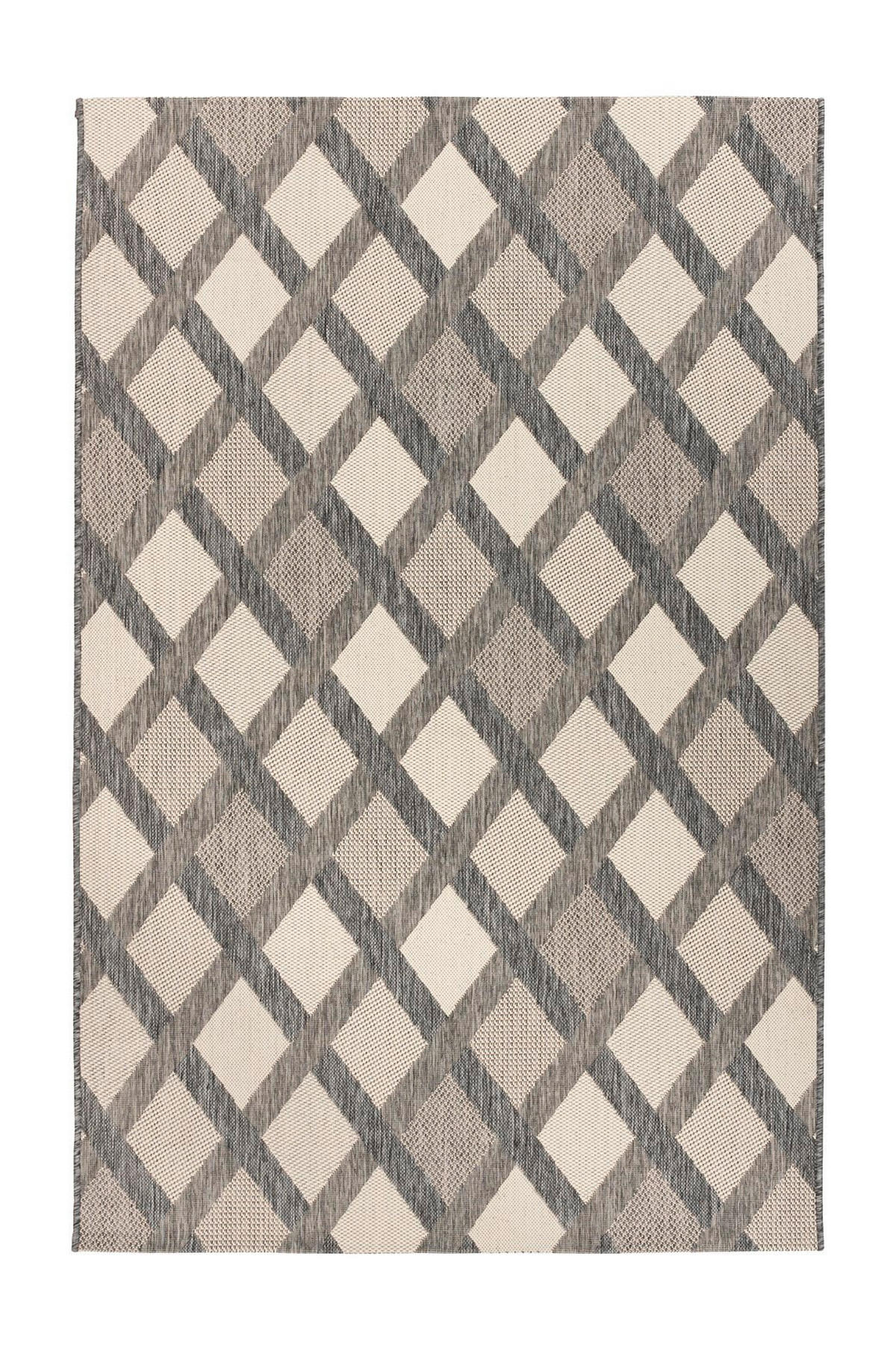 LÄUFER 80/150 cm Splash 800 Creme / Grau  - Creme/Grau, KONVENTIONELL, Textil (80/150cm)