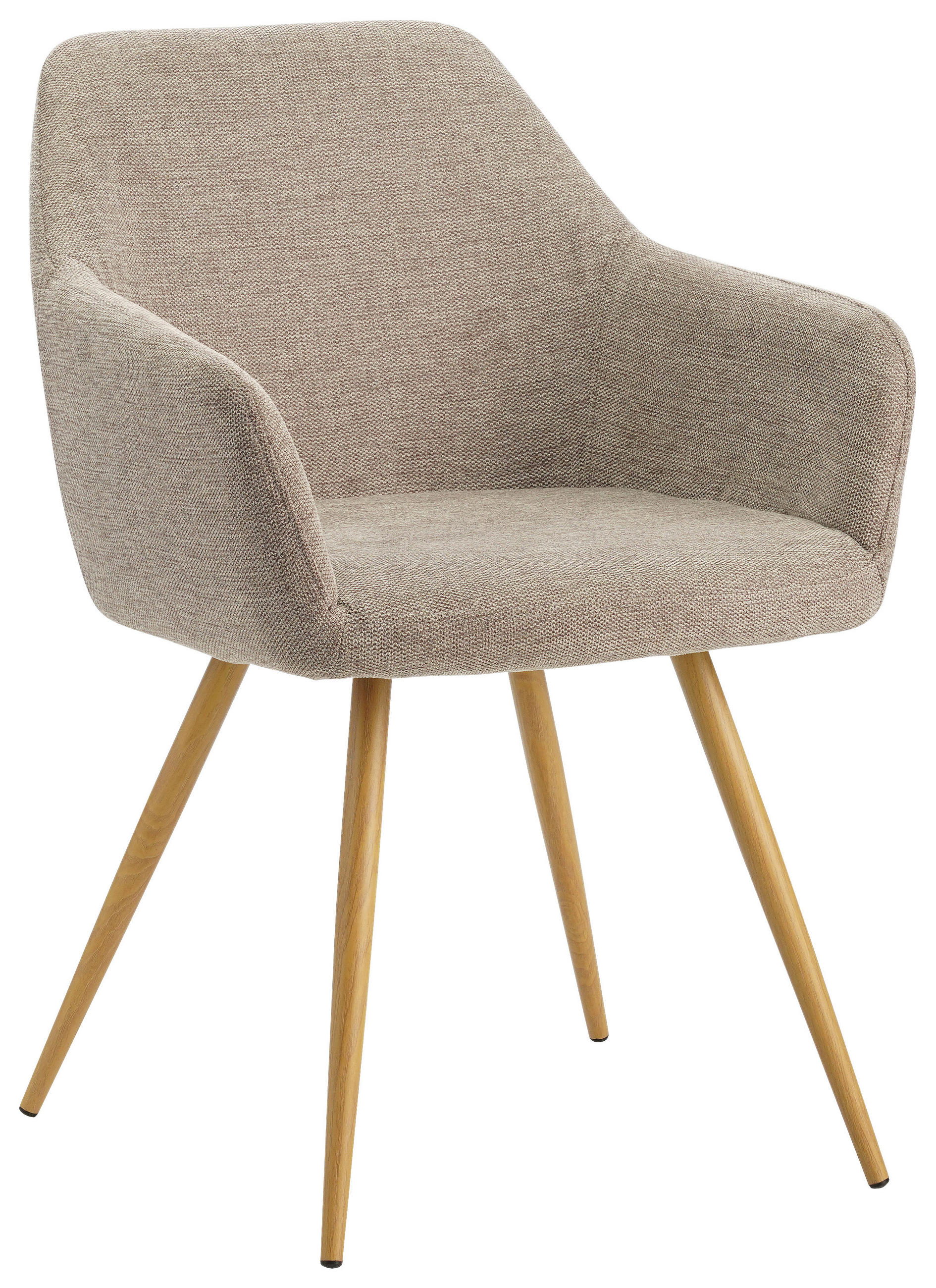 ARMLEHNSTUHL  in Eisen Mikrofaser  - Beige/Naturfarben, MODERN, Textil/Metall (56/81,5/63cm) - MID.YOU