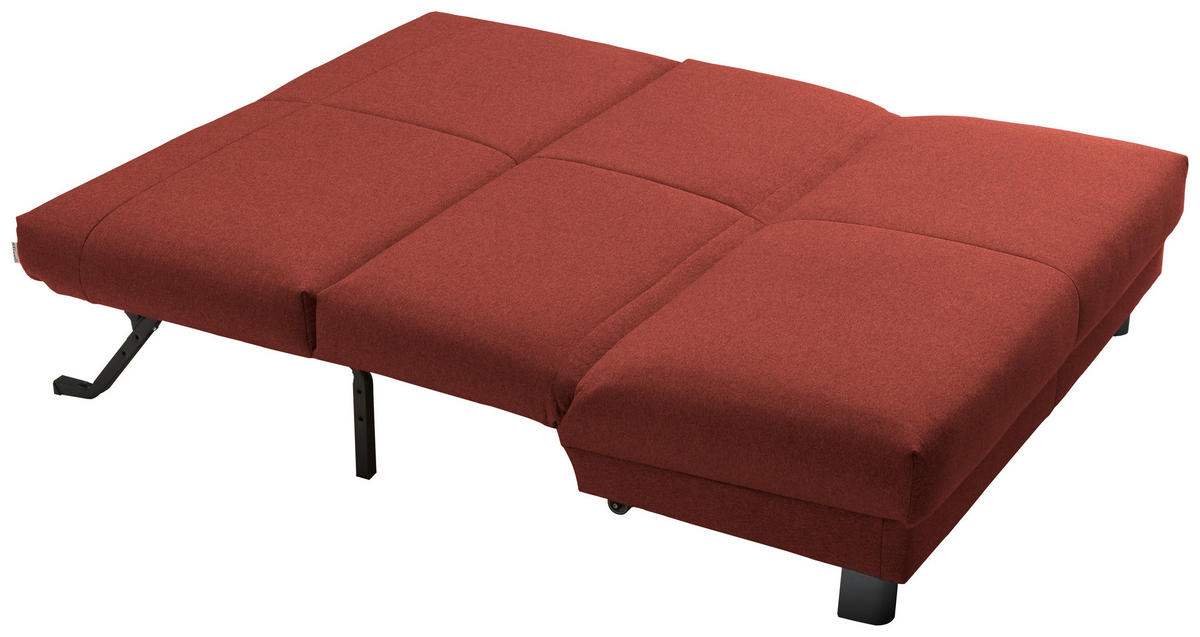 SCHLAFSOFA mit Relaxfunktion  mit Typenauswahl, Fußauswahl, Stoffauswahl, Liegefunktion Flachgewebe Rot  - Rot/Schwarz, Design, Textil/Metall (160/85/100cm) - Carryhome