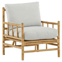 LOUNGESESSEL Hellbraun Bambus, Rattan  - Hellbraun, KONVENTIONELL, Holz/Textil (78/88/77cm) - Gardenson