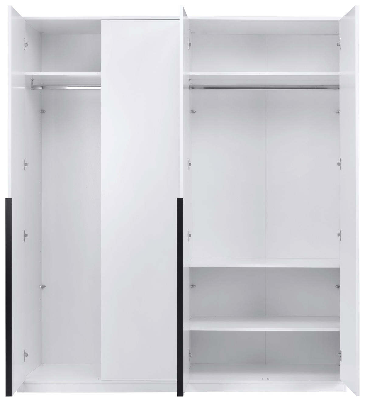 DREHTÜRENSCHRANK Weiss  - Weiss/Schwarz, Modern, Holzwerkstoff/Metall (185/211/53cm) - MID.YOU