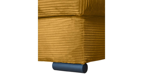 ECKSOFA  in Cord Senfgelb  - Senfgelb/Schwarz, KONVENTIONELL, Textil/Metall (168/258cm) - Carryhome