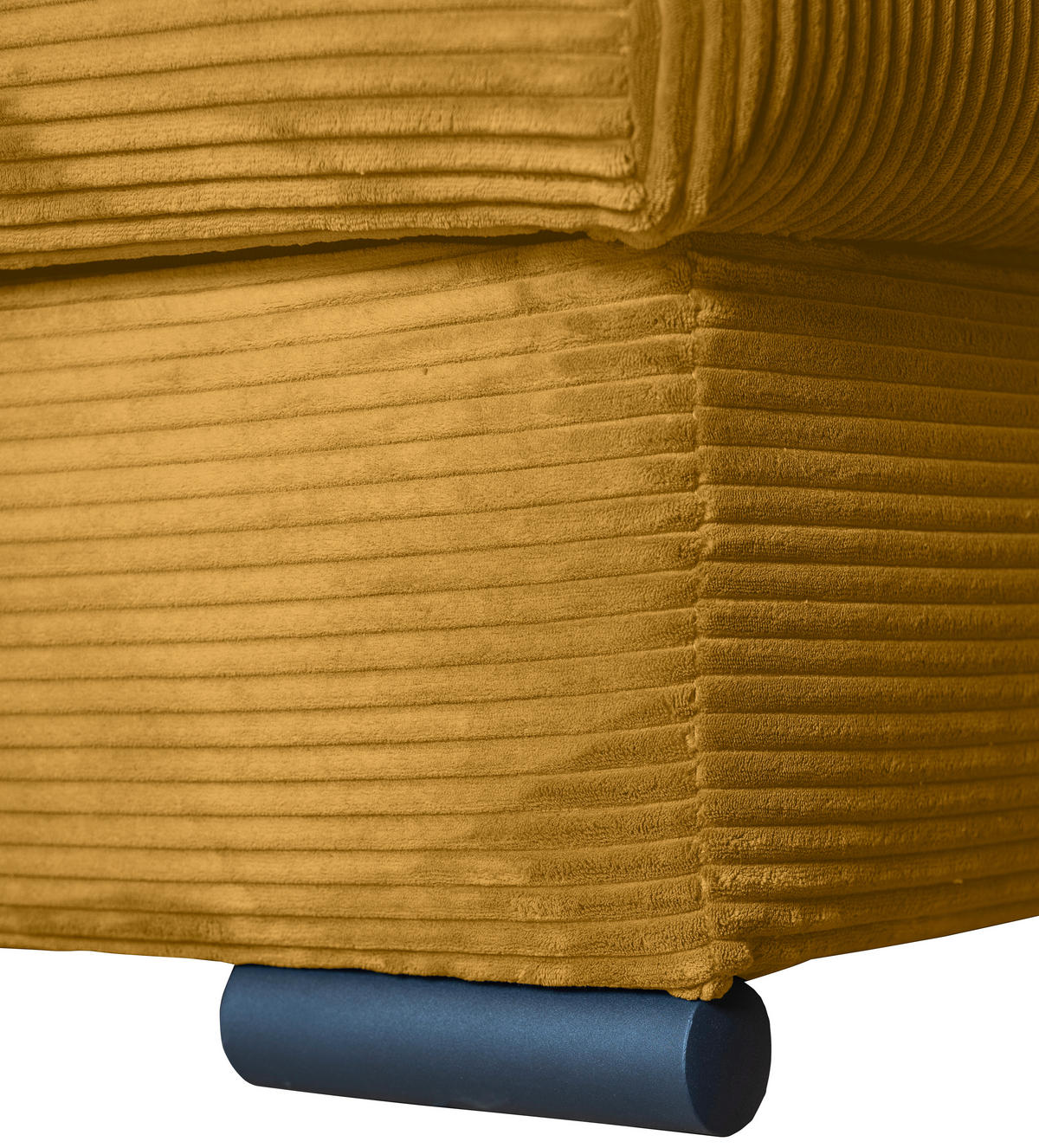 ECKSOFA Senfgelb Cord  - Senfgelb/Schwarz, KONVENTIONELL, Textil/Metall (168/258cm) - Carryhome