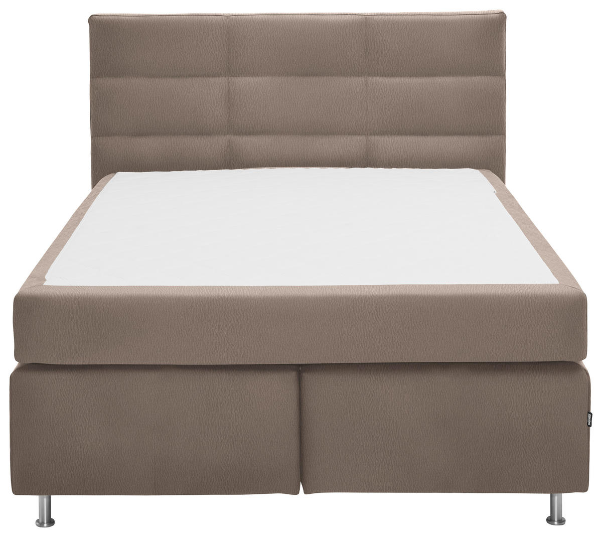 BOXSPRINGBETT 140/200 cm  in Hellbraun  - Hellbraun/Alufarben, KONVENTIONELL, Textil/Metall (140/200cm) - Dieter Knoll