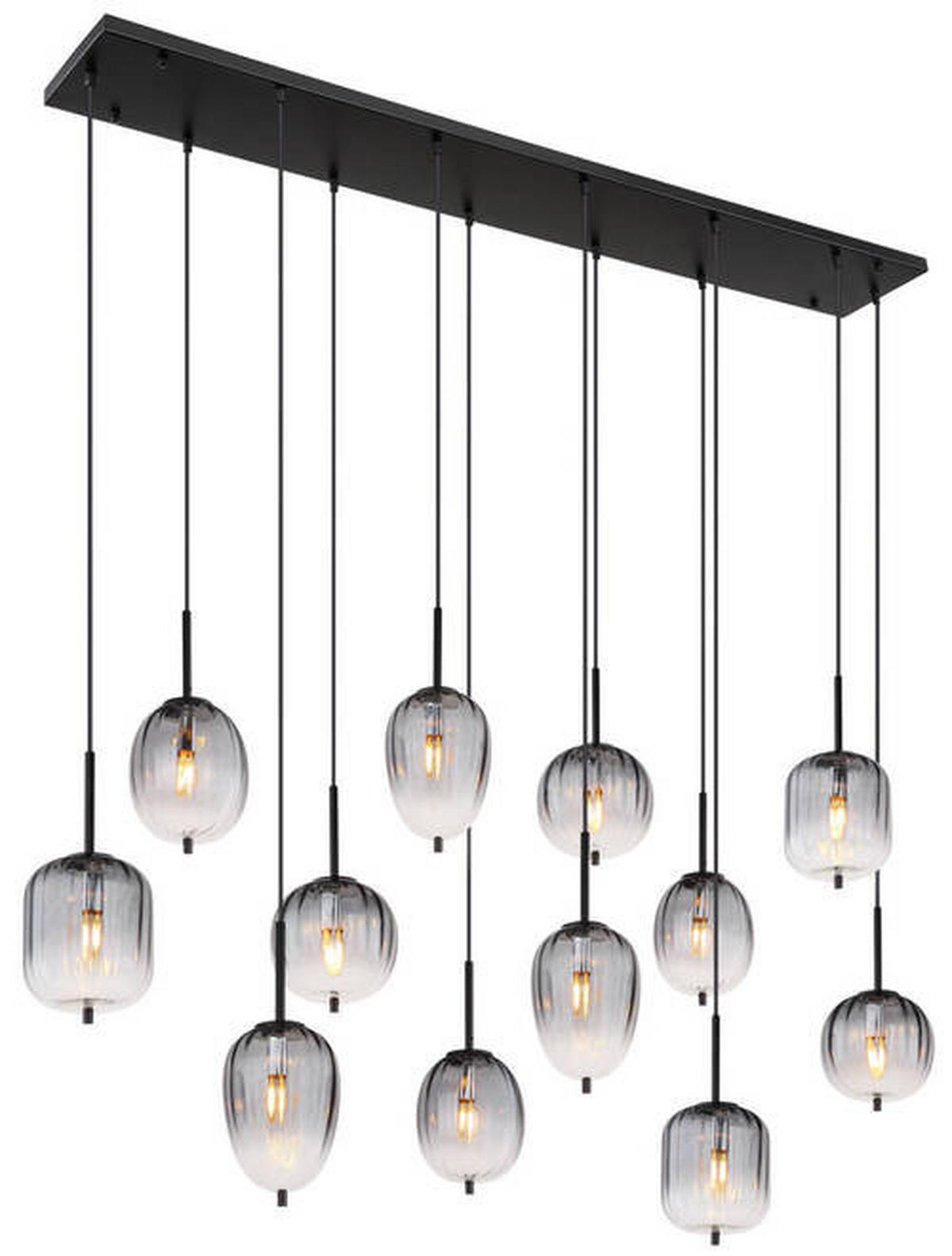 VISEČA SVETILKA     160/34/130 cm         E14 - črna/prozorno, Design, kovina/umetna masa (160/34/130cm) - Globo