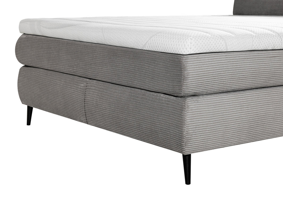 BOXSPRINGBETT 180/200 cm  in Grau  - Schwarz/Grau, Trend, Holz/Textil (180/200cm) - Esposa