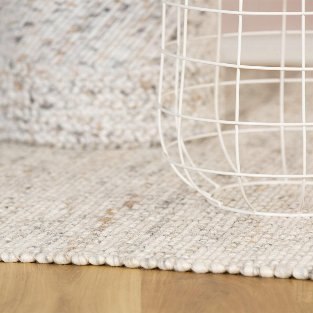 FLACHWEBETEPPICH Wohnzimmer 80/150 cm Elfenbein rechteckig  - Elfenbein, Basics, Textil (80/150cm) - Kayoom