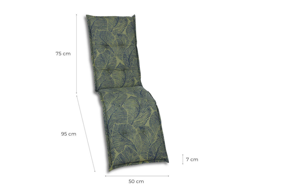RELAXSESSELAUFLAGE Blätter  - Grün, Basics, Textil (50/7/170cm)