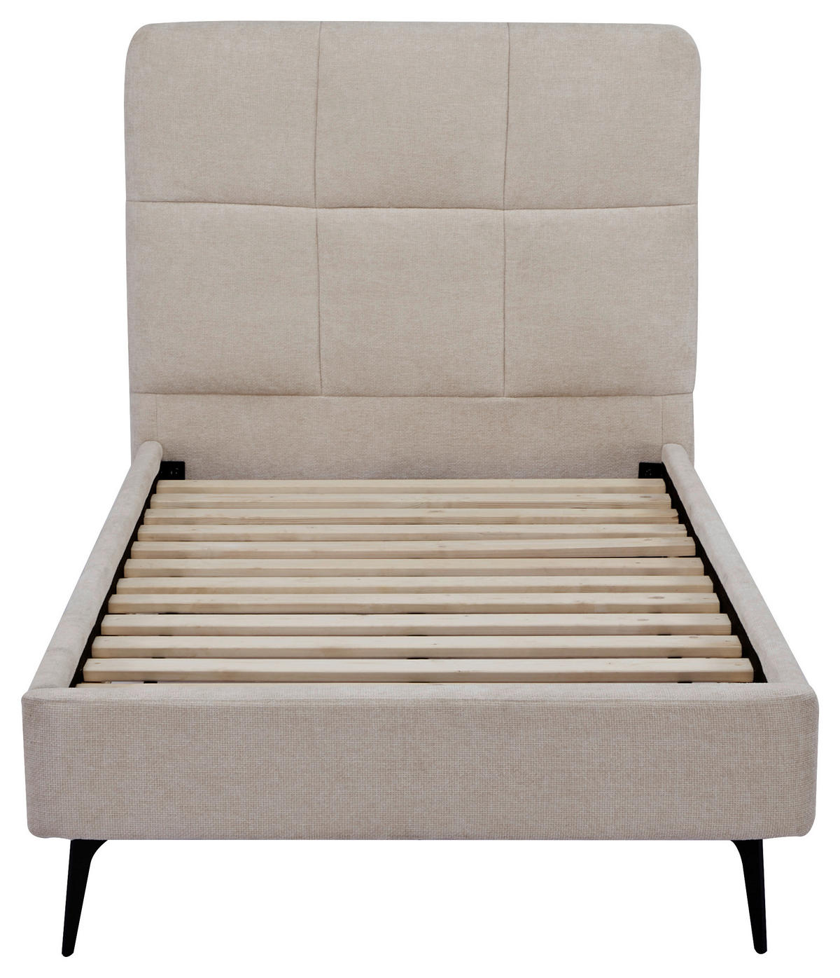 POLSTERBETT Lattenrost 90/200 cm  in Beige  - Beige/Schwarz, Design, Holz/Textil (90/200cm) - Boxxx