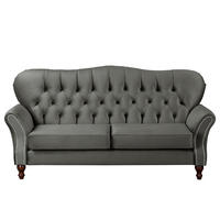 3-SITZER-SOFA Jersey in Velours Graphitfarben  - Dunkelbraun/Graphitfarben, Design, Holz/Textil (210/98/95cm) - P & B