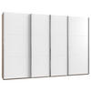 SCHWEBETÜRENSCHRANK in Weiss, Eichefarben  - Chromfarben/Weiss, Basics, Holzwerkstoff/Metall (350/216/65cm) - MID.YOU