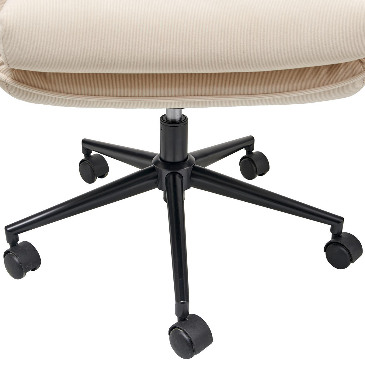 DREHSTUHL Cord Beige  - Beige/Schwarz, LIFESTYLE, Kunststoff/Textil (63/93-98/71cm) - Livetastic