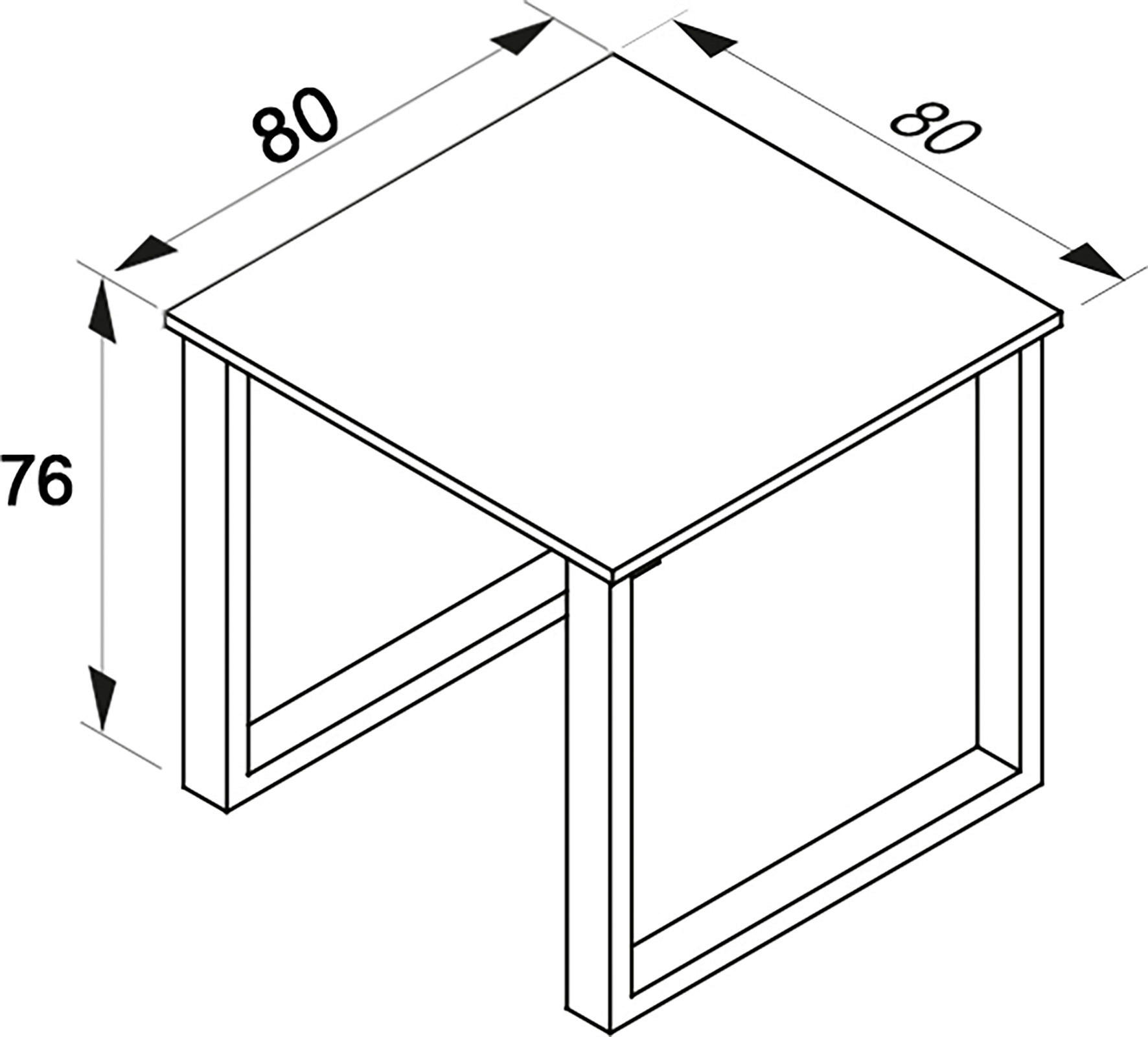 SCHREIBTISCH 80/80/76 cm  in Weiß, Sonoma Eiche  - Weiß/Sonoma Eiche, MODERN, Holzwerkstoff/Metall (80/80/76cm) - MID.YOU