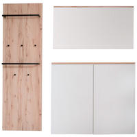 GARDEROBE 3-teilig  in 190/200/38 cm  - Weiss/Buchefarben, Konventionell, Holzwerkstoff (190/200/38cm) - Moderano