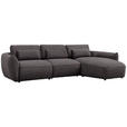 ECKSOFA  in Chenille Dunkelbraun  340/190 cm  - Dunkelbraun/Schwarz, Design, Kunststoff/Textil (340/190cm) - Belluti