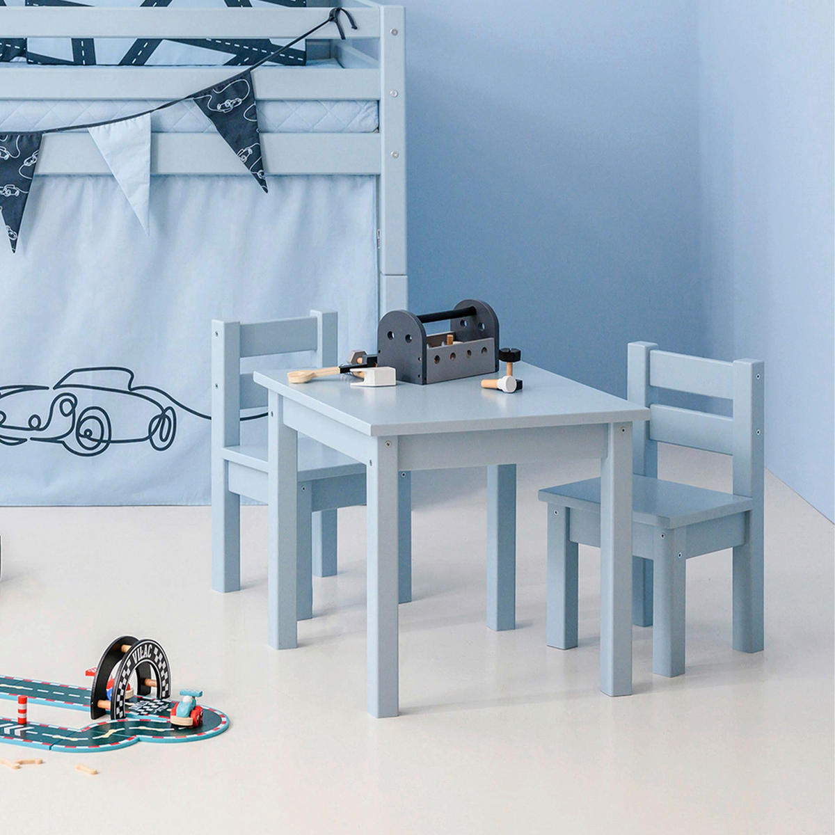 KINDERSITZGRUPPE  - Pastellblau, MODERN, Holz - MID.YOU