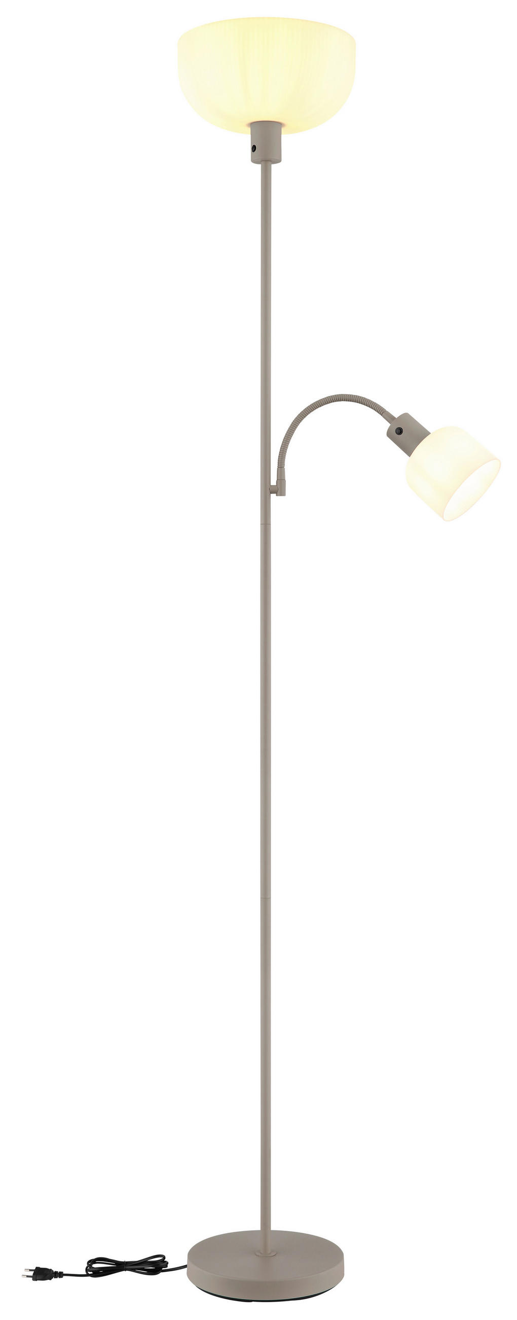 STEHLEUCHTE 26/178,7 cm    - Sandfarben/Schwarz, Design, Kunststoff/Metall (26/178,7cm) - Globo