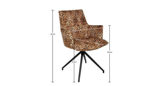ARMLEHNSTUHL in Eisen Jacquard - Hellbraun/Schwarz, Design, Textil/Metall (59/89,5/63cm) - Novel