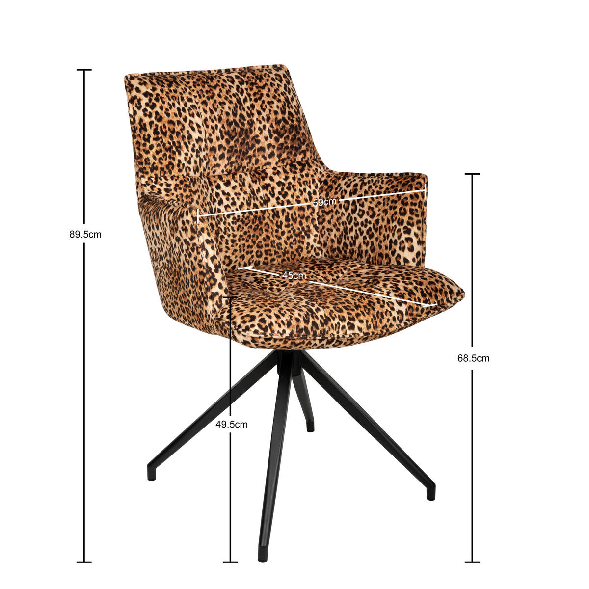 ARMLEHNSTUHL  in Eisen Jacquard  - Hellbraun/Schwarz, Design, Textil/Metall (59/89,5/63cm) - Novel