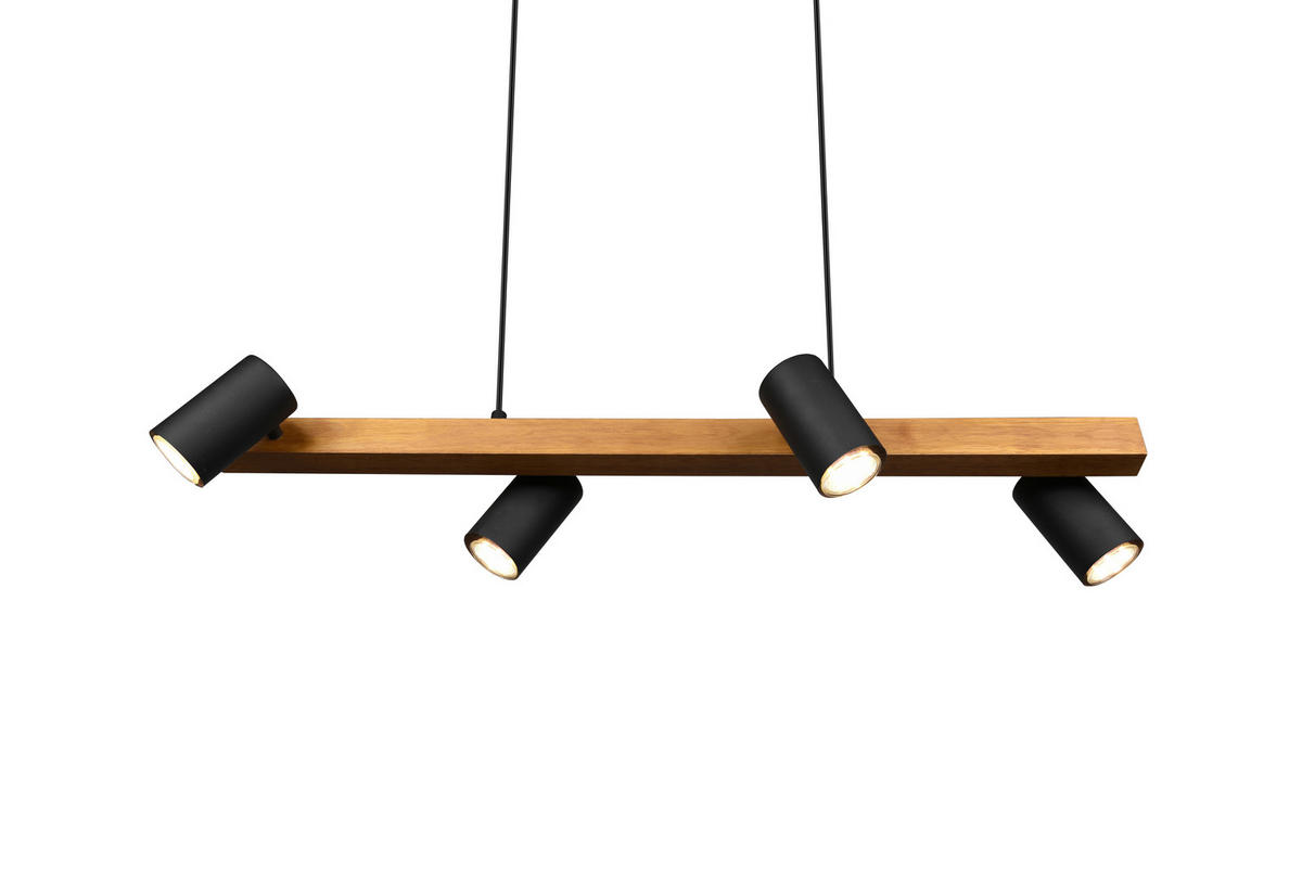 HÄNGELEUCHTE 80/20/150 cm    - Schwarz, Basics, Holz/Metall (80/20/150cm) - Trio Leuchten