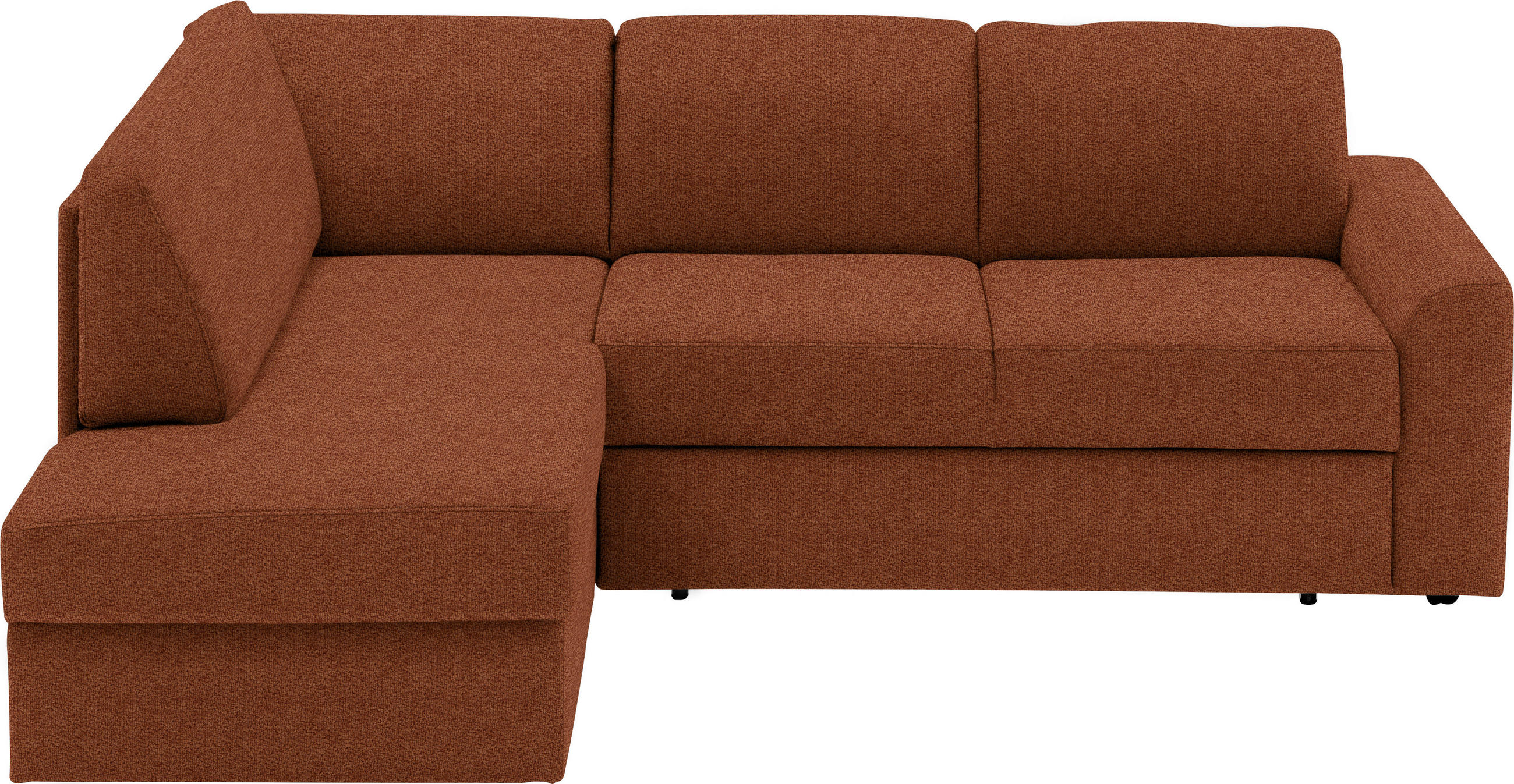 ECKSOFA in Webstoff Orange  - Schwarz/Orange, Konventionell, Kunststoff/Textil (165/224cm) - Xora