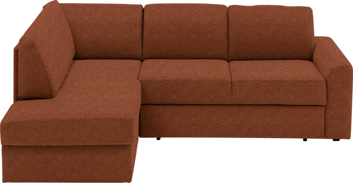 ECKSOFA in Webstoff Orange  - Schwarz/Orange, Konventionell, Kunststoff/Textil (165/224cm) - Xora