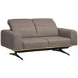 2-SITZER-SOFA in Struktur Cappuccino  - Schwarz/Cappuccino, Design, Textil/Metall (174/76-97/102cm) - Novel