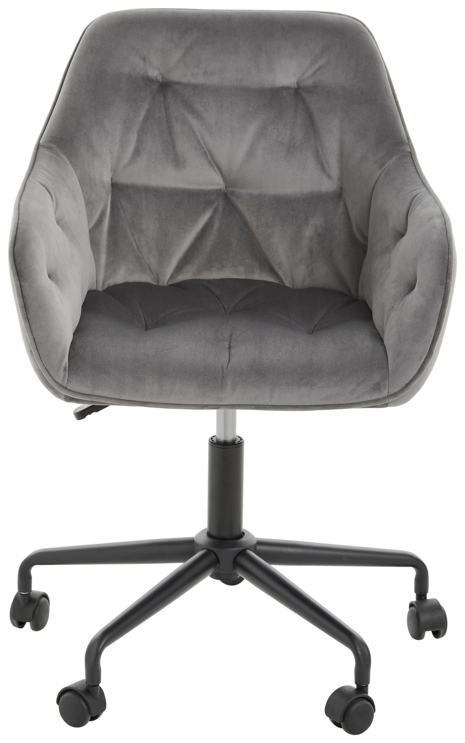 DREHSTUHL Samt Schwarz, Dunkelgrau  - Dunkelgrau/Schwarz, Trend, Kunststoff/Textil (59/92/58,5cm) - Carryhome