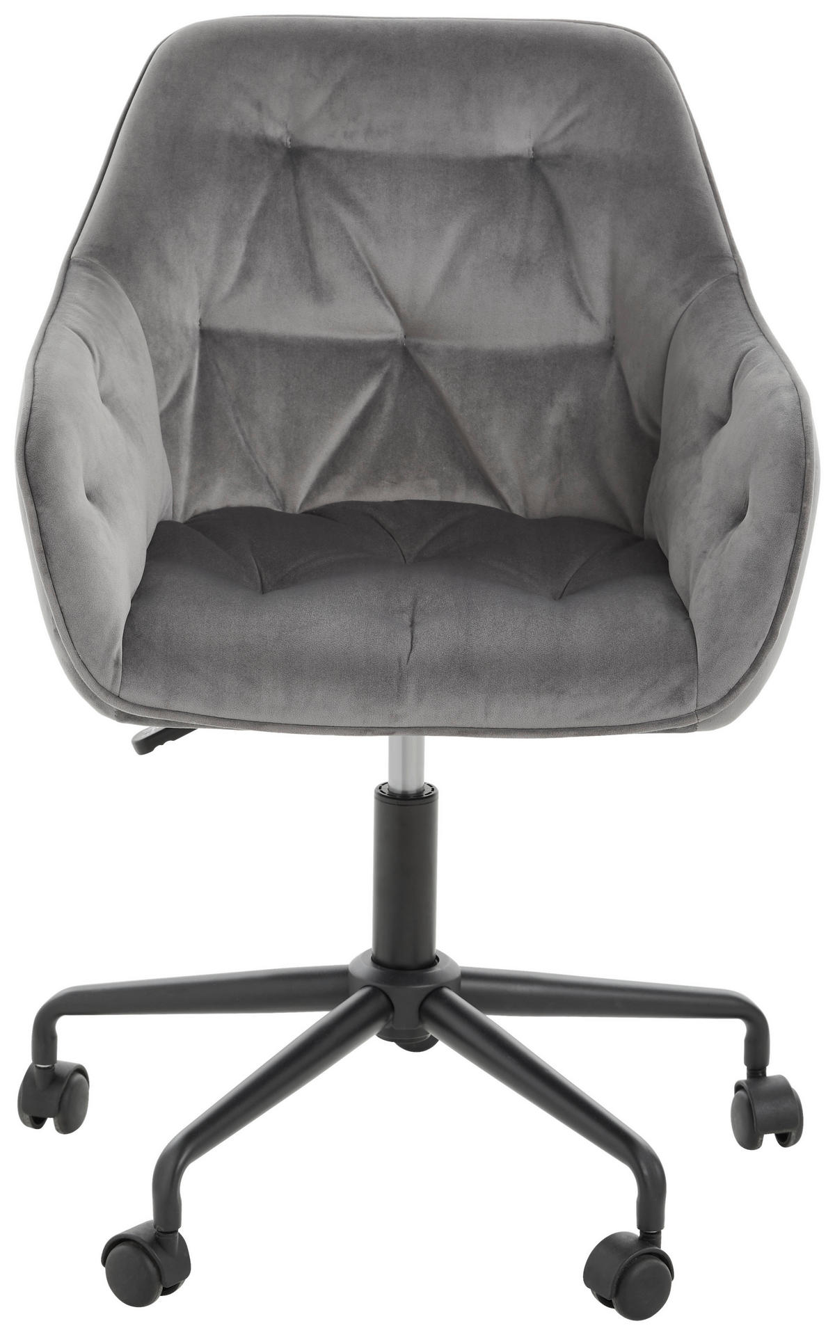 DREHSTUHL Samt Schwarz, Dunkelgrau  - Dunkelgrau/Schwarz, Trend, Kunststoff/Textil (59/92/58,5cm) - Carryhome